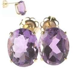 Amethyst Ohrstecker Gold - zum Schließen ins Bild klicken